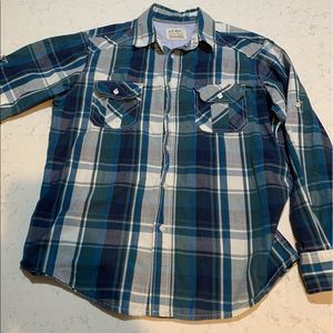 2/$23...PD&C Green Plaid Button Down - M